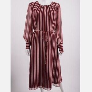 Boden Alba Midi Dress Mulled Wine Milkshake Stripe US12